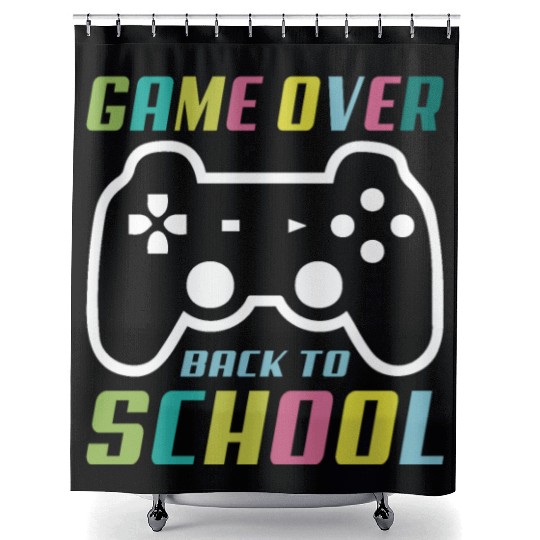 Game Over Back To School Shower Curtains