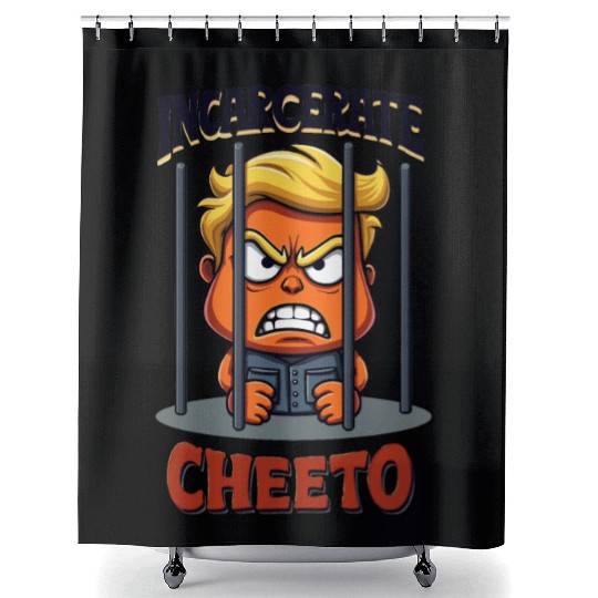 Incarcerate Cheeto Anti-Trump Political Satire Shower Curtains
