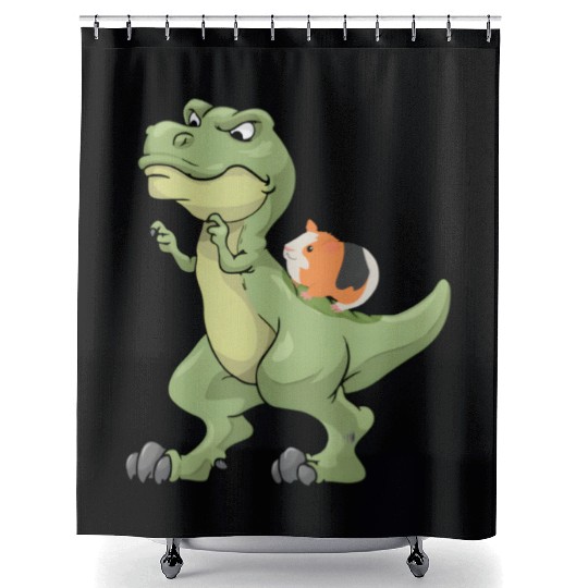 Funny guinea pig dinosaur lover dressedforduty Shower Curtains