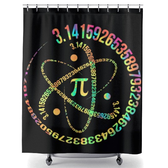 Tie dye Pi day 3.14 Spiral Pi Number Math Teacher Shower Curtains