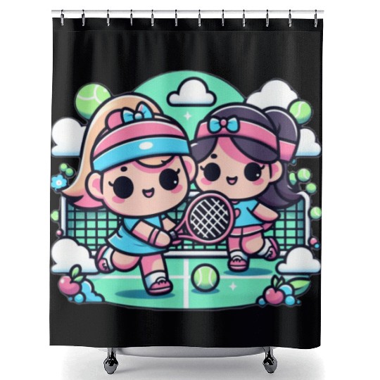 Tennis Girls Shower Curtains