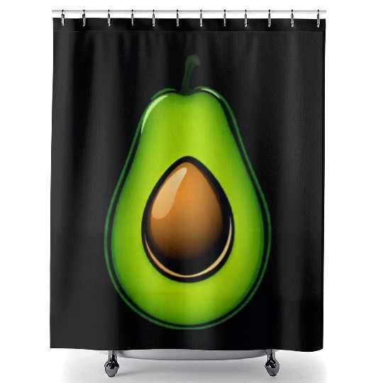 Avocado food art vegan design 8 Shower Curtains