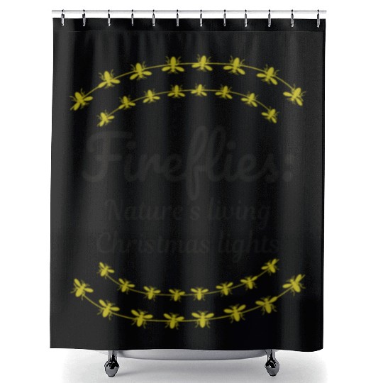Fireflies Firefly Lightning Bug Insect Christmas Shower Curtains