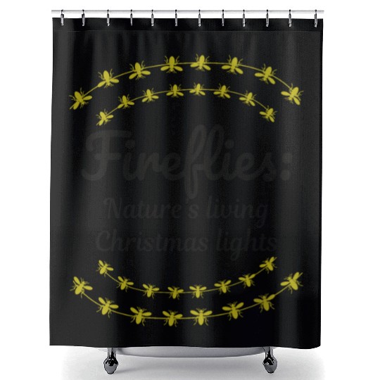 Fireflies Firefly Lightning Bug Insect Christmas Shower Curtains