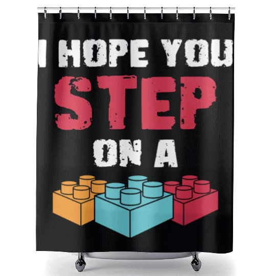 Blocks Playthings Games Miniature Building Shower Curtains
