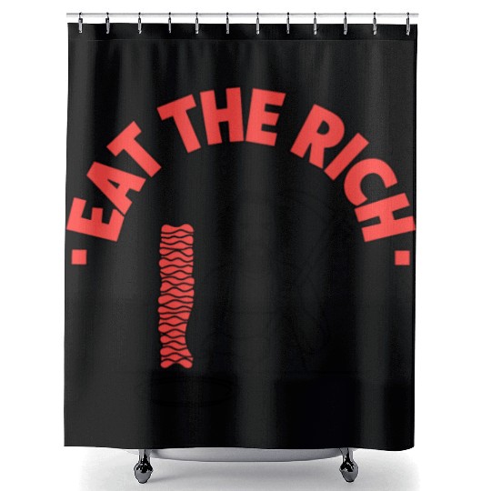 Eat The Rich Döner Kebab Satirical Design Shower Curtains