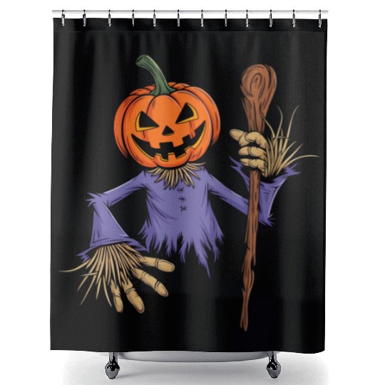 Spooky Halloween Scarecrow Shower Curtains