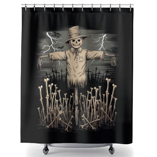 Spooky Halloween Scarecrow Shower Curtains