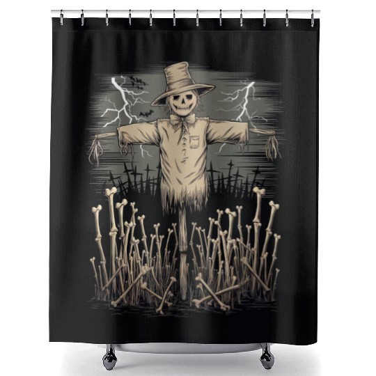 Spooky Halloween Scarecrow Shower Curtains