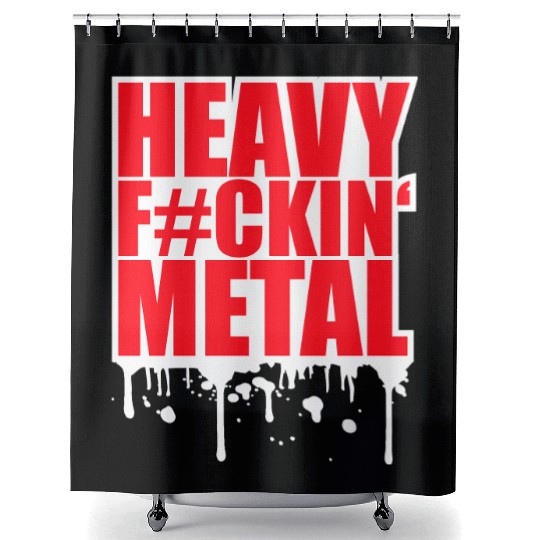 Heavy F#ckin' Metal Hard Rock Music Graffiti Spray Shower Curtains
