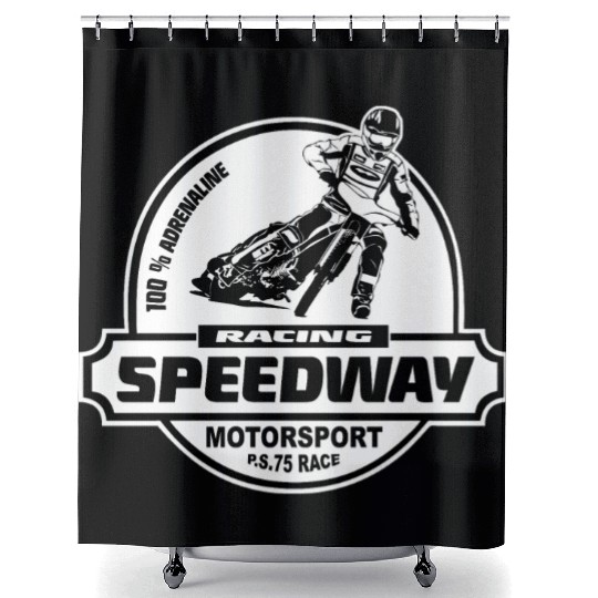Motorcycle Speedway Racing Shower Curtains