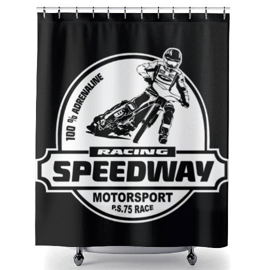 Motorcycle Speedway Racing Shower Curtains