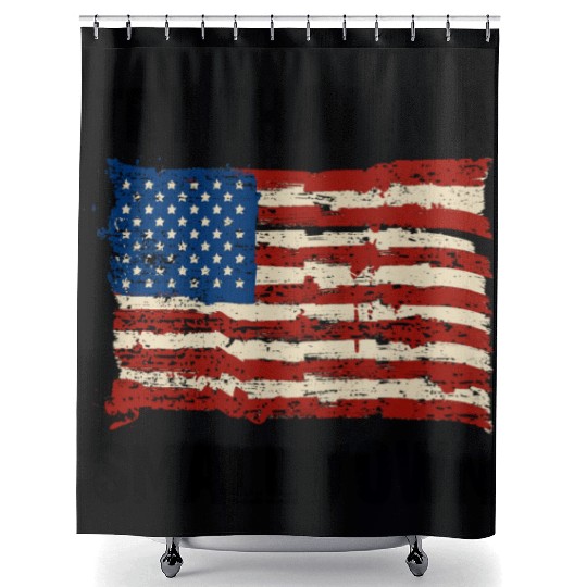 Try That In a Small Town US Flag Shower Curtains