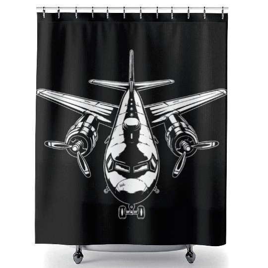Aircraft Sketch Shower Curtains