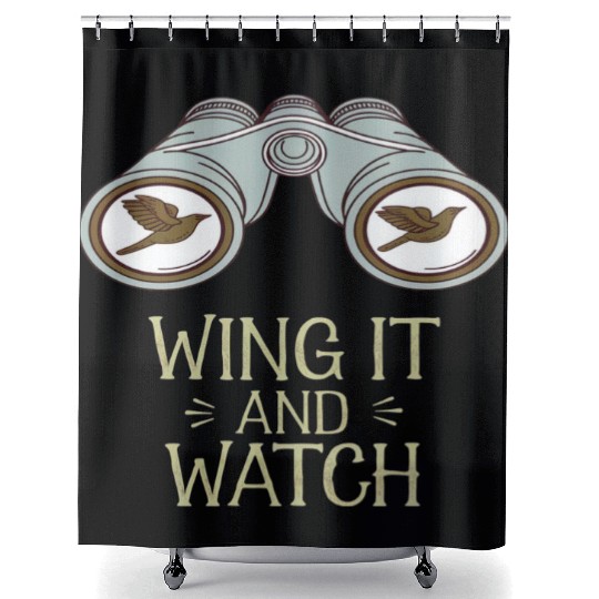 Wing It and Watch Birdwatching Nature Adventure Shower Curtains