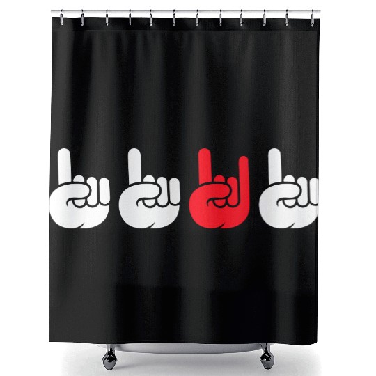 4 Be Different Heavy Metal Hard Rock Hand Gestures Shower Curtains