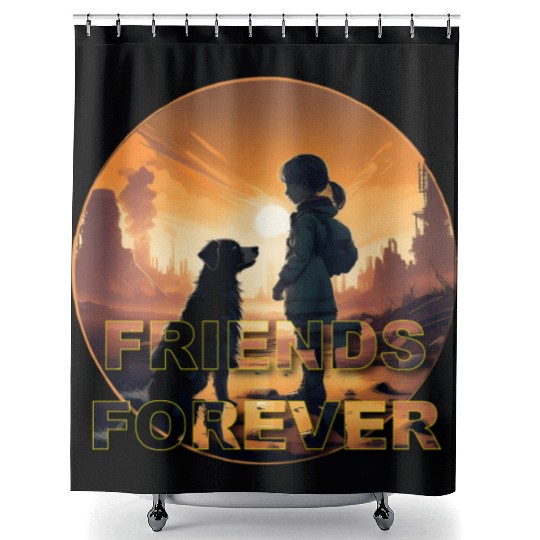 A Girl and Her dog: Friends Forever Shower Curtains