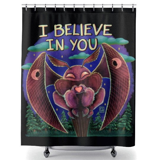 The Mothman Cryptid believe in you cute creature Shower Curtains