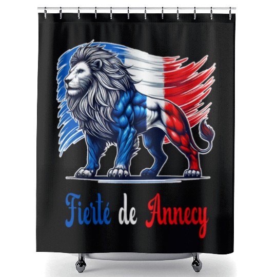 The proud Annecy flag design Shower Curtains