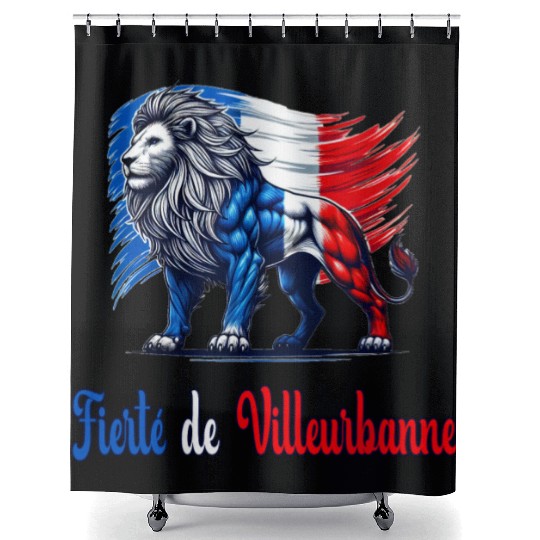 The pride of Villeurbanne flag design Shower Curtains