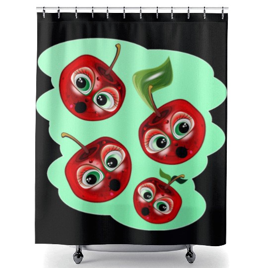 CHERRIES SURPRISE FAMILY Shower Curtains