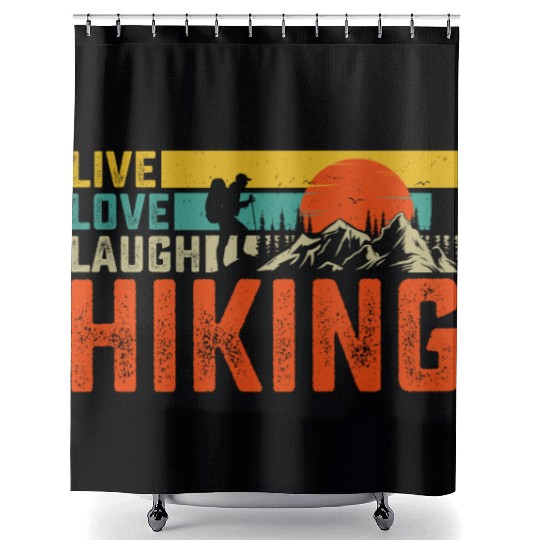 Live love laugh hiking Shower Curtains