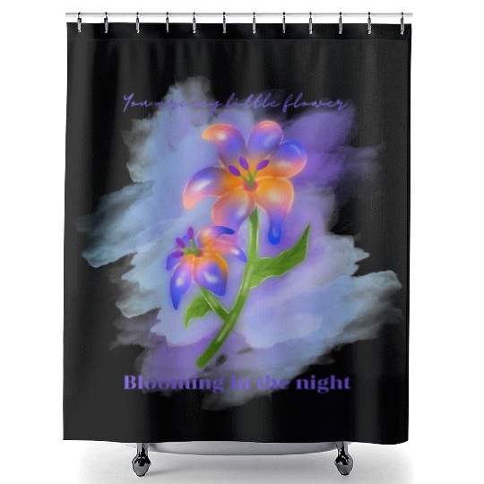 My Midnight Flower Shower Curtains
