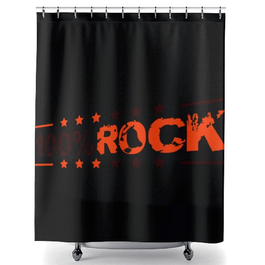100 % Percent Rock Heavy Metal Music Text Logo Shower Curtains