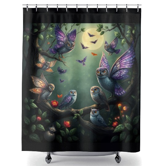 Enchanted Forest Creatures Halloween Ideas Shower Curtains