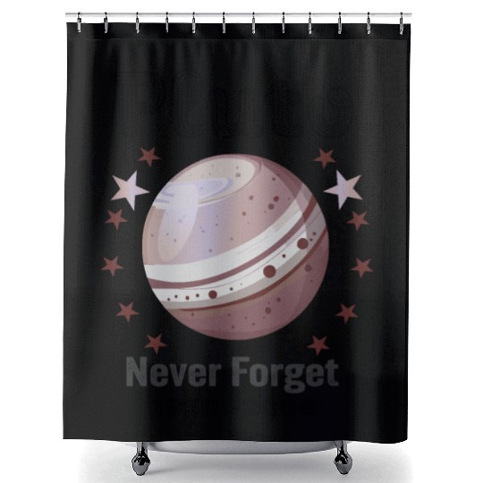 Planet Pluto Never Forget Shower Curtains