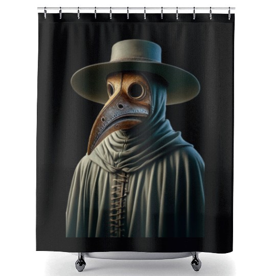 Plague Doctor Shower Curtains