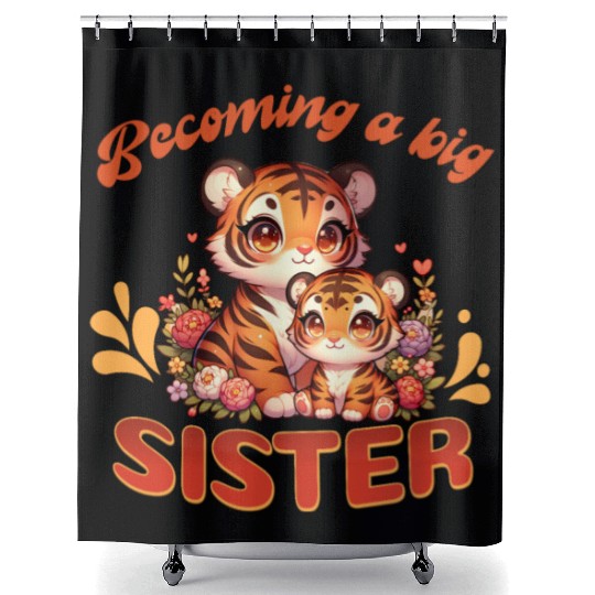 Soon I Will Be A Big Sister Sweet Tigers Shower Curtains