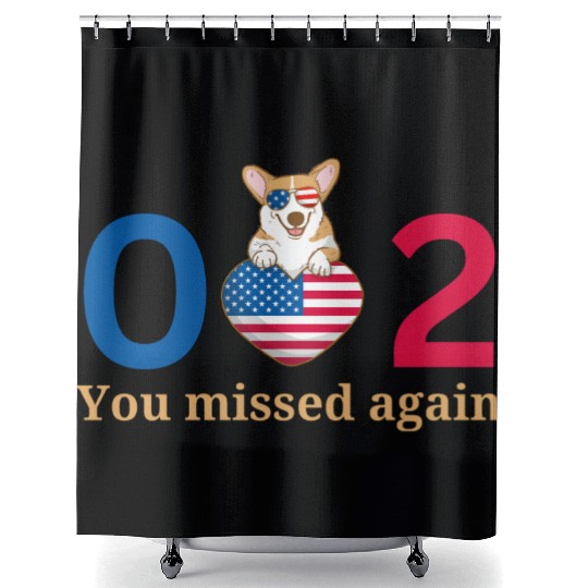 Funny you missed again 0-2 trump 2024 america Shower Curtains