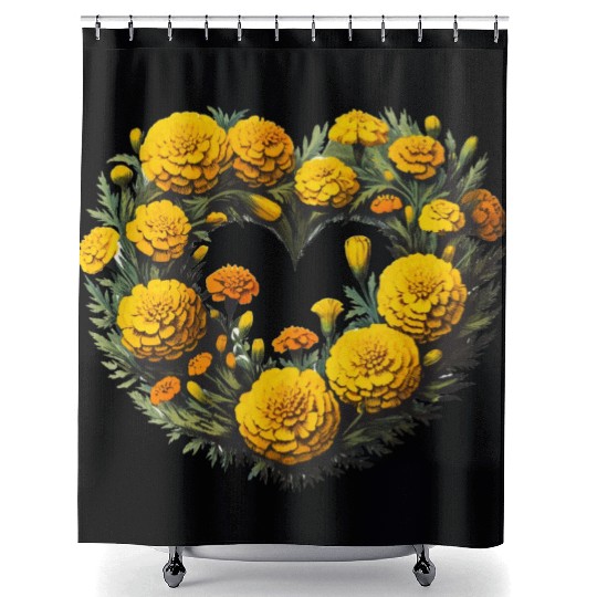 Marigold Flowers Shower Curtains