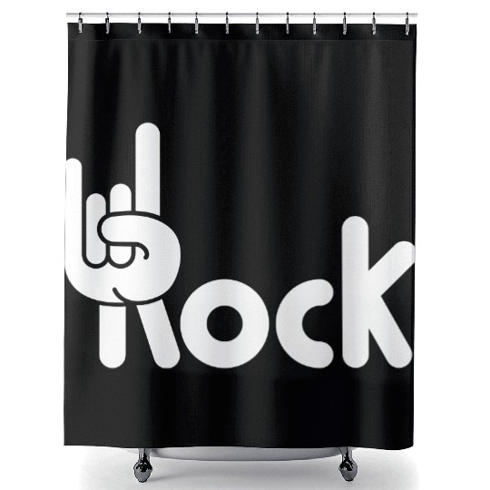 Heavy Metal Fun Hard Rock Music Horns Hand Gesture Shower Curtains