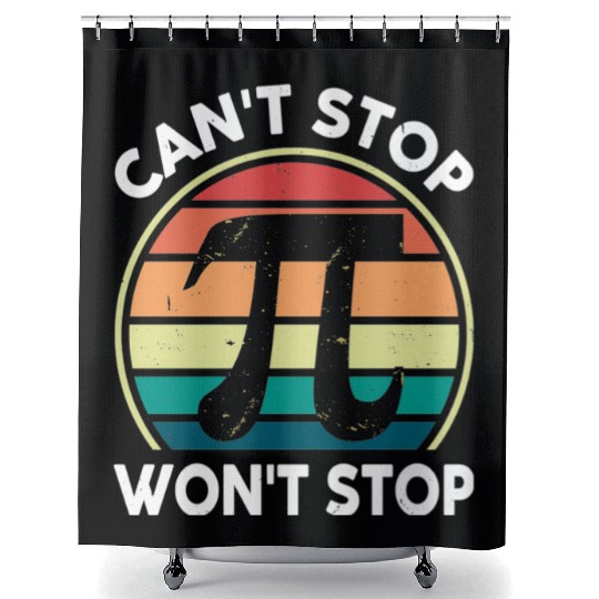Math Pi Day Shower Curtains Can't Stop Pi Won't Stop Funny