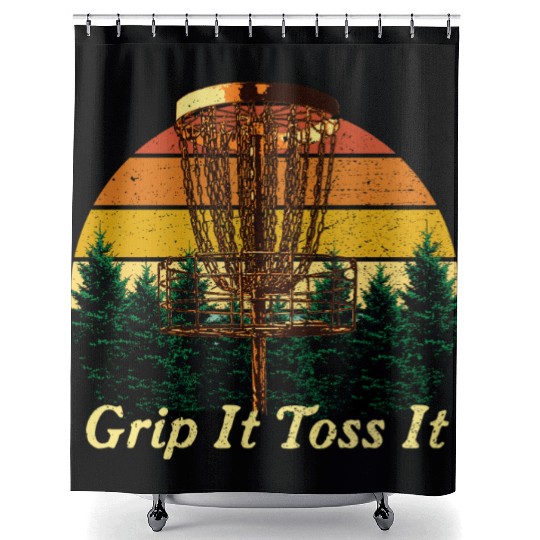 Grip It Toss It Disc Golf Sports Golfer Games Outd Shower Curtains