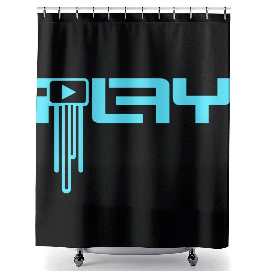 Play Icon Party On Techno DJ Music Graffiti Drops Shower Curtains