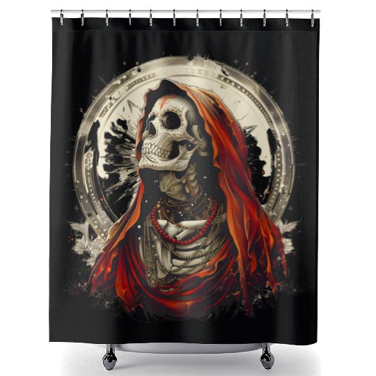 Santa Muerte Saint Death Mexican Sugar Skull Shower Curtains
