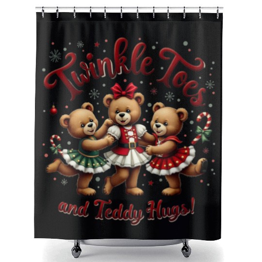 Teddy Bear Ballet Shower Curtains