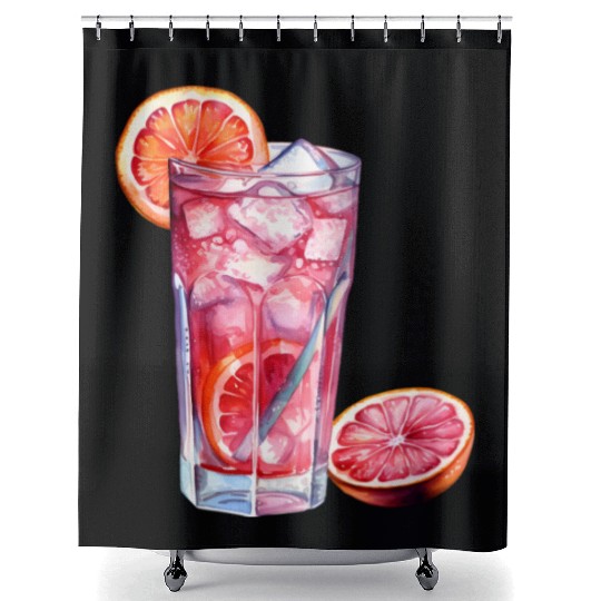 Grapefruit Citrus Cocktail Shower Curtains