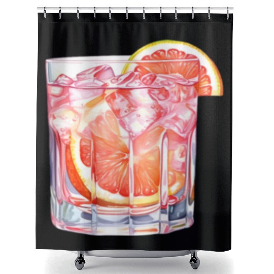 Grapefruit Citrus Cocktail Shower Curtains
