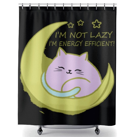 Moon Cat Shower Curtains
