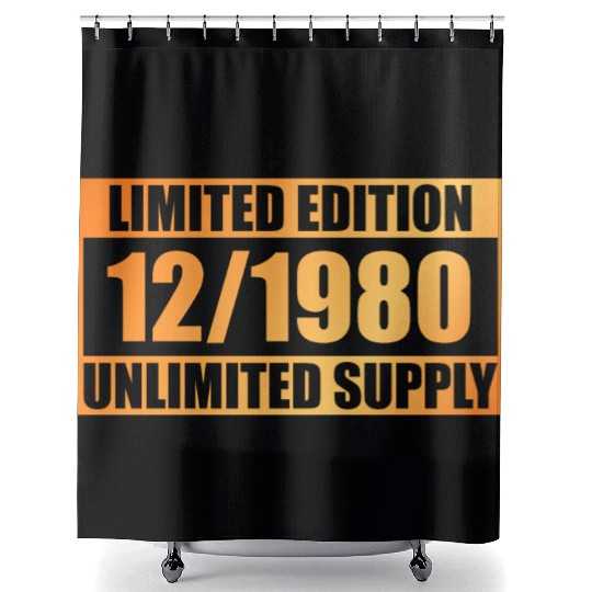 44th birthday Limited Edition - ꝏ Supply 12/1980 Shower Curtains