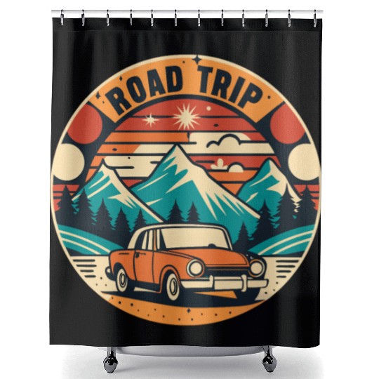 road trip lover Shower Curtains