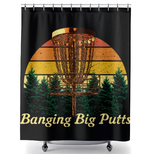 Banging Big Putts Disc Golf Outdoor Game Golfer Fi Shower Curtains