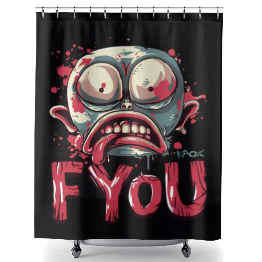 F You, Zombie Gnome Shower Curtains