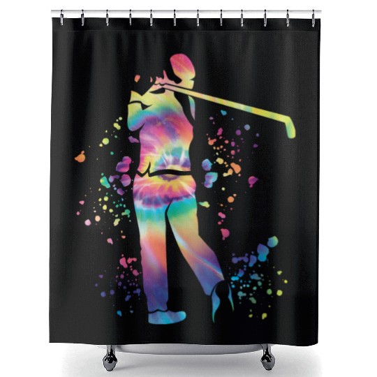 Golfer Colorsplash Kids Miniature Golf Shower Curtains