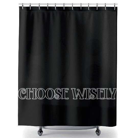 CHOOSE WISELY HAPPY AND SAD DESIGN UNI MOOD Shower Curtains