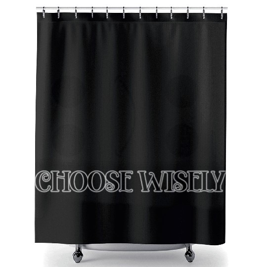 CHOOSE WISELY HAPPY AND SAD DESIGN UNI MOOD Shower Curtains